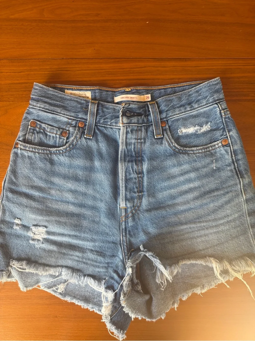 Levi’s Ribcage High-Rise Denim Shorts